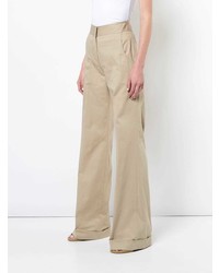 Светло-коричневые широкие брюки от Derek Lam