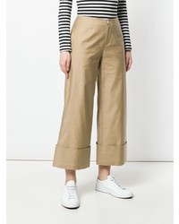 Светло-коричневые широкие брюки от Steffen Schraut