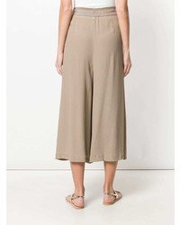 Светло-коричневые широкие брюки от Lorena Antoniazzi