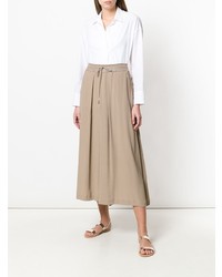 Светло-коричневые широкие брюки от Lorena Antoniazzi