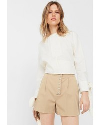 Женские светло-коричневые шорты от Mango