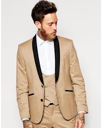 Светло-коричневый бархатный пиджак