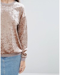 Женский светло-коричневый бархатный свитер от Warehouse