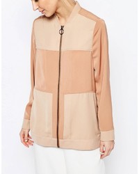 Женский светло-коричневый бомбер