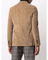 Мужской светло-коричневый вельветовый двубортный пиджак от Circolo 1901