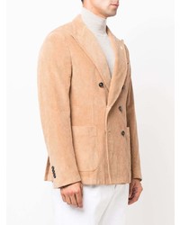 Мужской светло-коричневый вельветовый двубортный пиджак от Manuel Ritz