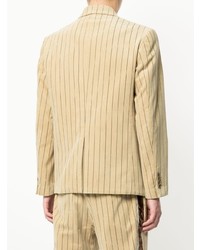 Мужской светло-коричневый вельветовый пиджак в вертикальную полоску от Yoshiokubo