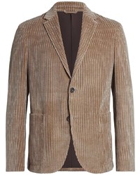 Мужской светло-коричневый вельветовый пиджак от Ermenegildo Zegna