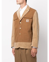 Мужской светло-коричневый вельветовый пиджак от Junya Watanabe MAN