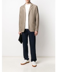 Мужской светло-коричневый вязаный пиджак от Giorgio Armani
