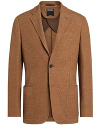 Мужской светло-коричневый вязаный пиджак от Zegna