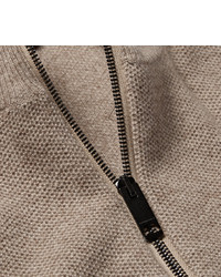 Мужской светло-коричневый вязаный свитер на молнии от Burberry