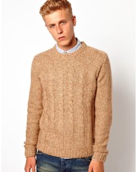 Мужской светло-коричневый вязаный свитер от Anerkjendt