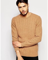 Мужской светло-коричневый вязаный свитер от Asos