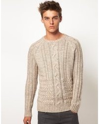 Мужской светло-коричневый вязаный свитер от Asos