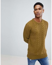 Мужской светло-коричневый вязаный свитер от Brave Soul
