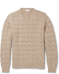 Мужской светло-коричневый вязаный свитер от Brioni