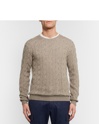 Мужской светло-коричневый вязаный свитер