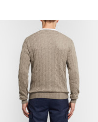 Мужской светло-коричневый вязаный свитер