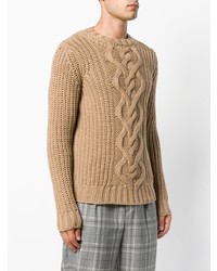 Мужской светло-коричневый вязаный свитер от Dondup