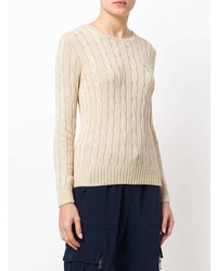 Женский светло-коричневый вязаный свитер от Polo Ralph Lauren