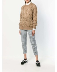 Женский светло-коричневый вязаный свитер от Prada