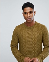 Мужской светло-коричневый вязаный свитер от Brave Soul