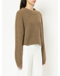 Женский светло-коричневый вязаный свитер от Lemaire