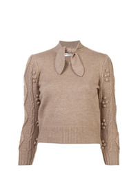 Женский светло-коричневый вязаный свитер от Co