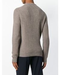 Мужской светло-коричневый вязаный свитер от Zanone