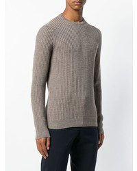 Мужской светло-коричневый вязаный свитер от Zanone