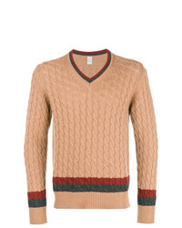 Мужской светло-коричневый вязаный свитер от Eleventy