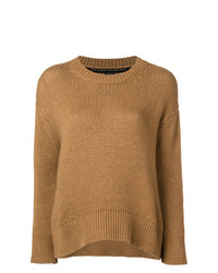 Женский светло-коричневый вязаный свитер от Ermanno Scervino