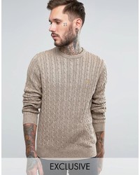 Мужской светло-коричневый вязаный свитер от Farah