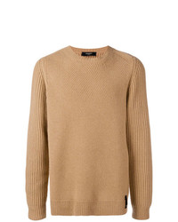 Мужской светло-коричневый вязаный свитер от Fendi