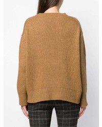 Женский светло-коричневый вязаный свитер от Ermanno Scervino