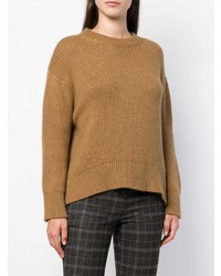 Женский светло-коричневый вязаный свитер от Ermanno Scervino