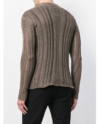 Мужской светло-коричневый вязаный свитер от Rick Owens