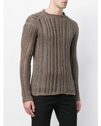 Мужской светло-коричневый вязаный свитер от Rick Owens