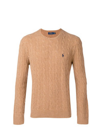 Мужской светло-коричневый вязаный свитер от Polo Ralph Lauren