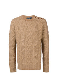 Мужской светло-коричневый вязаный свитер от Ralph Lauren
