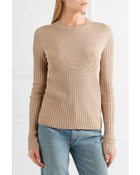 Женский светло-коричневый вязаный свитер от Jil Sander