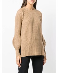 Женский светло-коричневый вязаный свитер от Roberto Collina