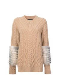 Женский светло-коричневый вязаный свитер от Sally Lapointe