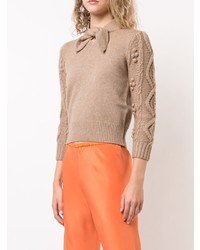 Женский светло-коричневый вязаный свитер от Co