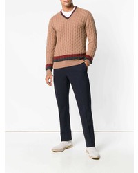 Мужской светло-коричневый вязаный свитер от Eleventy