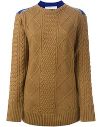 Женский светло-коричневый вязаный свитер