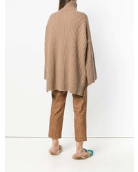 Светло-коричневый вязаный свободный свитер от Joseph