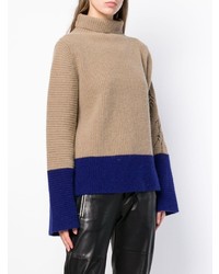Светло-коричневый вязаный свободный свитер от Haider Ackermann