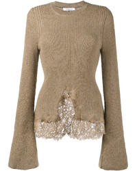 Светло-коричневый вязаный свободный свитер от Givenchy